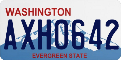 WA license plate AXH0642