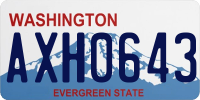 WA license plate AXH0643