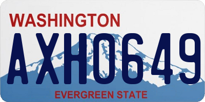 WA license plate AXH0649