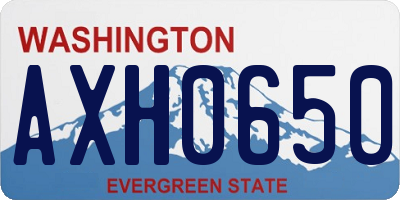WA license plate AXH0650