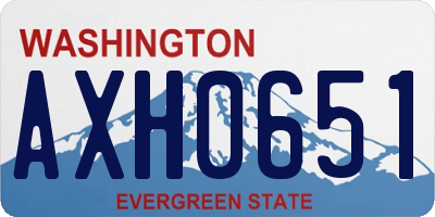 WA license plate AXH0651