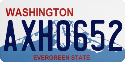 WA license plate AXH0652