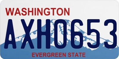 WA license plate AXH0653