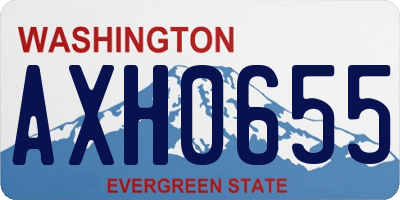 WA license plate AXH0655