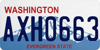 WA license plate AXH0663