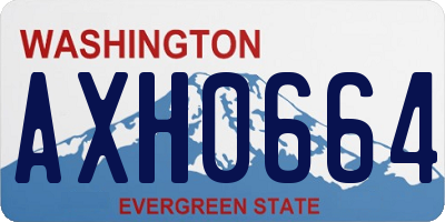 WA license plate AXH0664