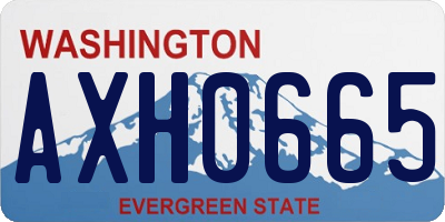 WA license plate AXH0665
