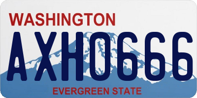 WA license plate AXH0666