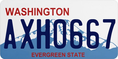 WA license plate AXH0667