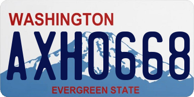 WA license plate AXH0668