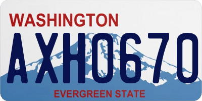 WA license plate AXH0670