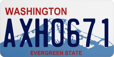 WA license plate AXH0671