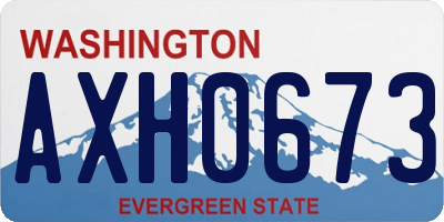 WA license plate AXH0673