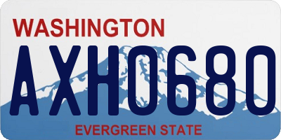 WA license plate AXH0680