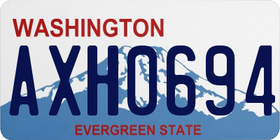 WA license plate AXH0694
