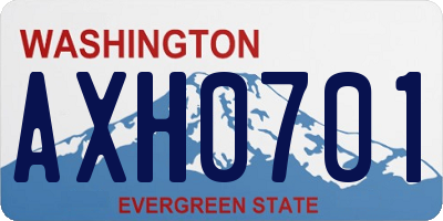 WA license plate AXH0701