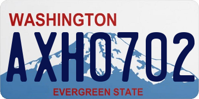 WA license plate AXH0702