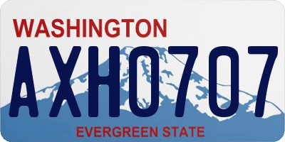 WA license plate AXH0707