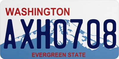WA license plate AXH0708