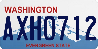WA license plate AXH0712