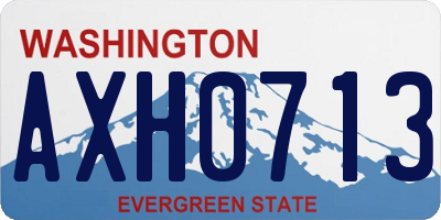 WA license plate AXH0713