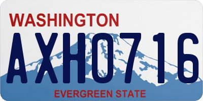 WA license plate AXH0716