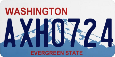 WA license plate AXH0724