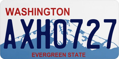 WA license plate AXH0727