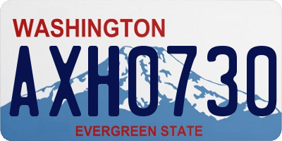 WA license plate AXH0730