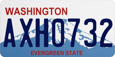 WA license plate AXH0732