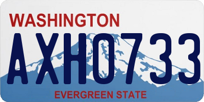 WA license plate AXH0733