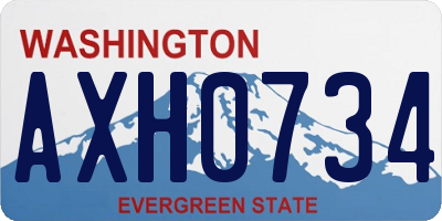 WA license plate AXH0734