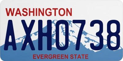 WA license plate AXH0738
