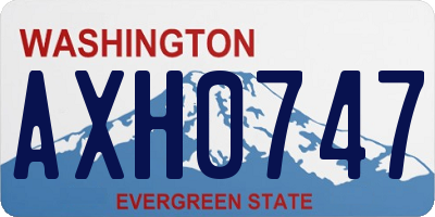 WA license plate AXH0747