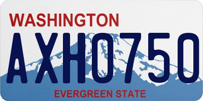 WA license plate AXH0750