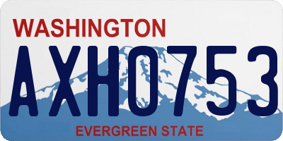 WA license plate AXH0753