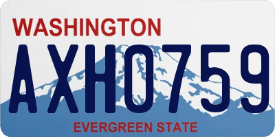 WA license plate AXH0759