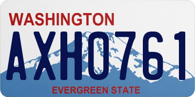 WA license plate AXH0761