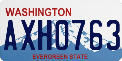 WA license plate AXH0763