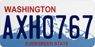 WA license plate AXH0767