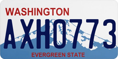 WA license plate AXH0773