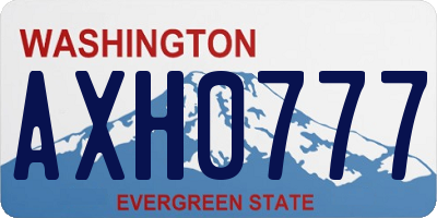 WA license plate AXH0777