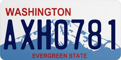 WA license plate AXH0781