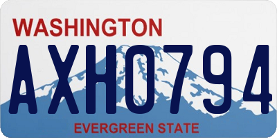 WA license plate AXH0794