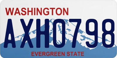 WA license plate AXH0798