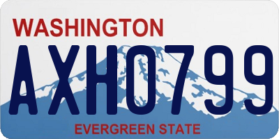 WA license plate AXH0799
