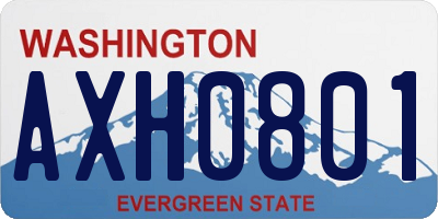WA license plate AXH0801