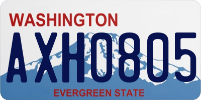 WA license plate AXH0805