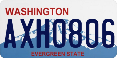 WA license plate AXH0806