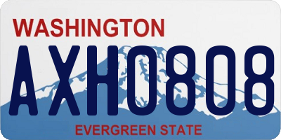 WA license plate AXH0808